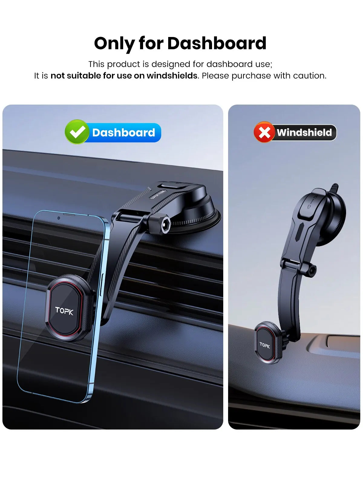 RideVolt Universal Car Phone Mount for iPhone/Android