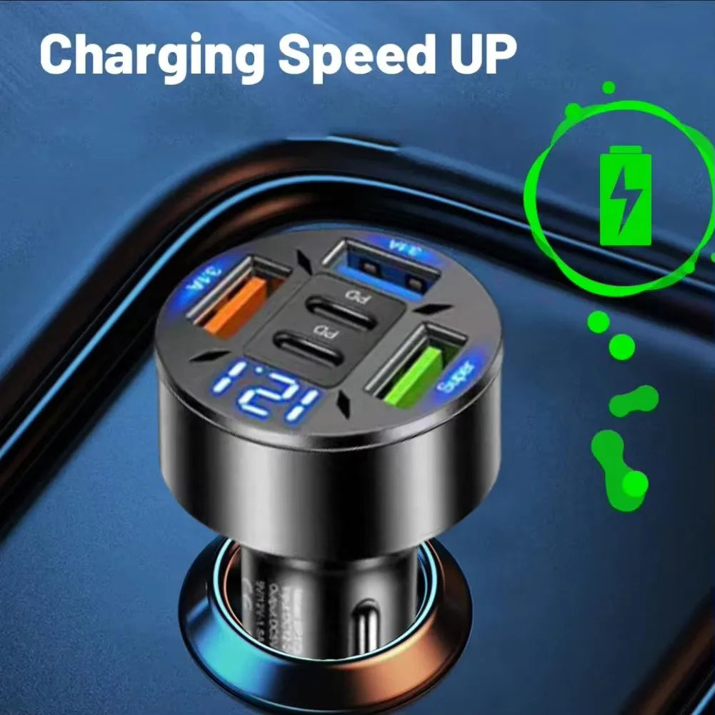 RideVolt PowerLink™ 4-in-1 Fast Car Charger