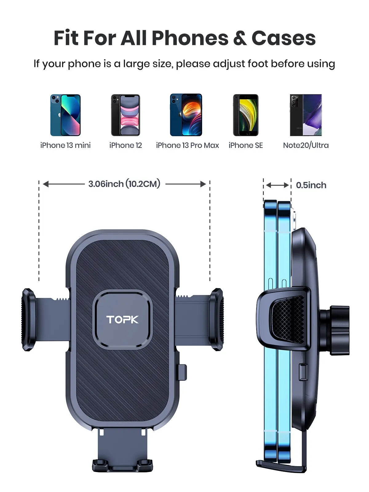RideVolt Universal Car Phone Mount for iPhone/Android