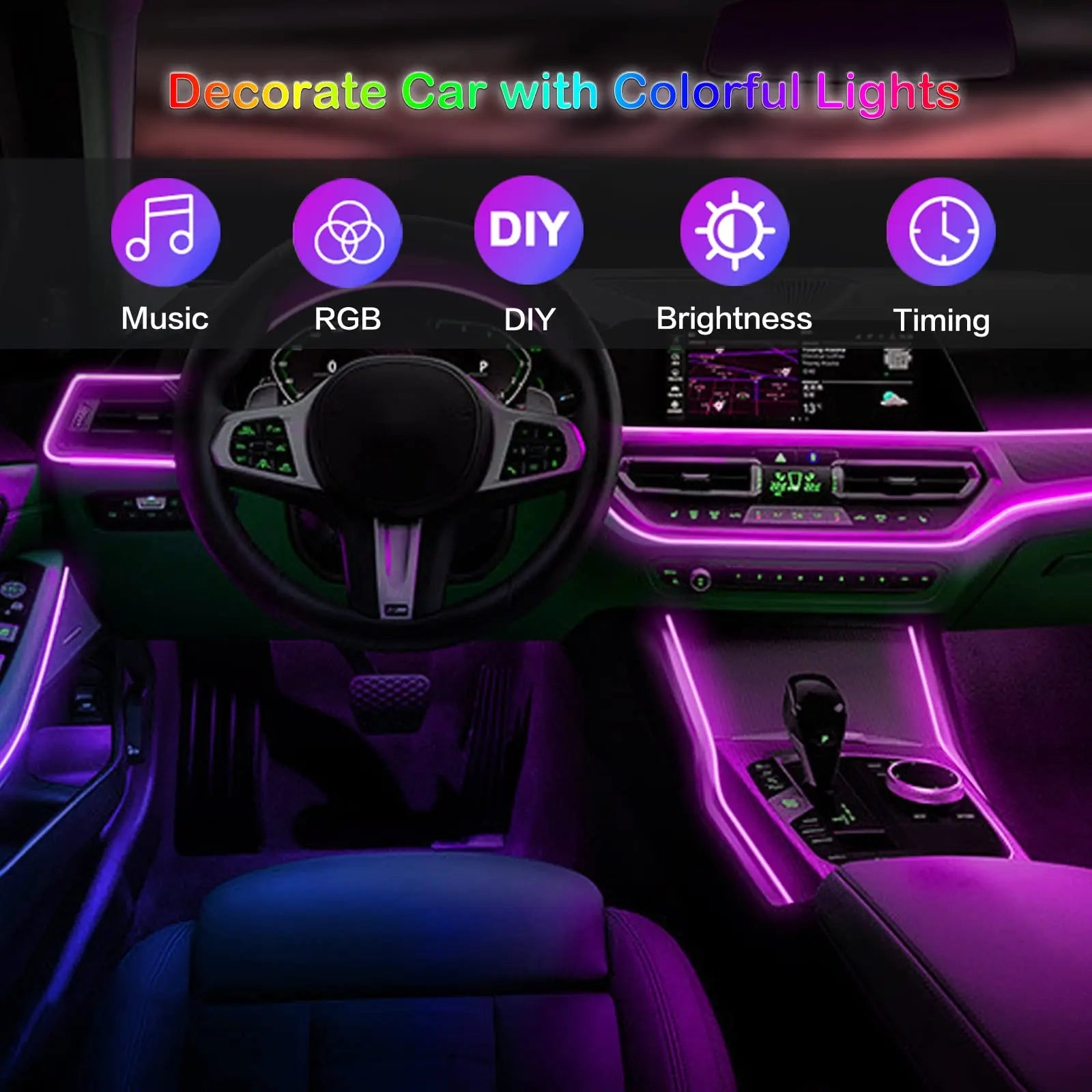 RideVolt Interior Car LED Light Strips