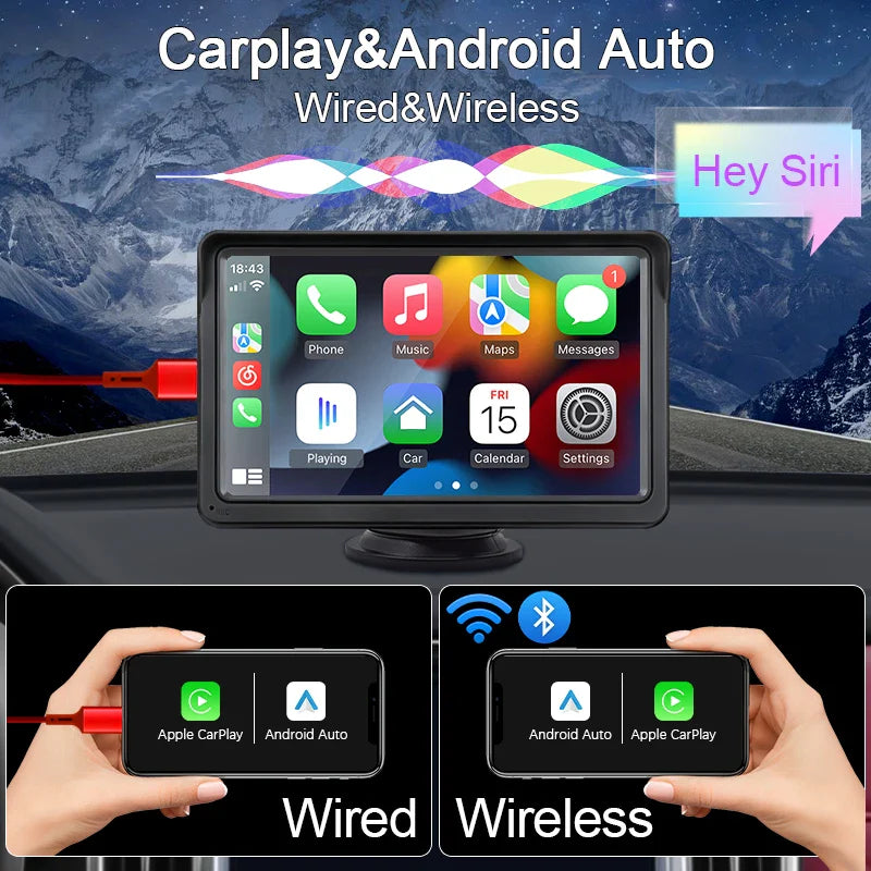 RideVolt Smart Apple CarPlay & Android Auto Touch Screen