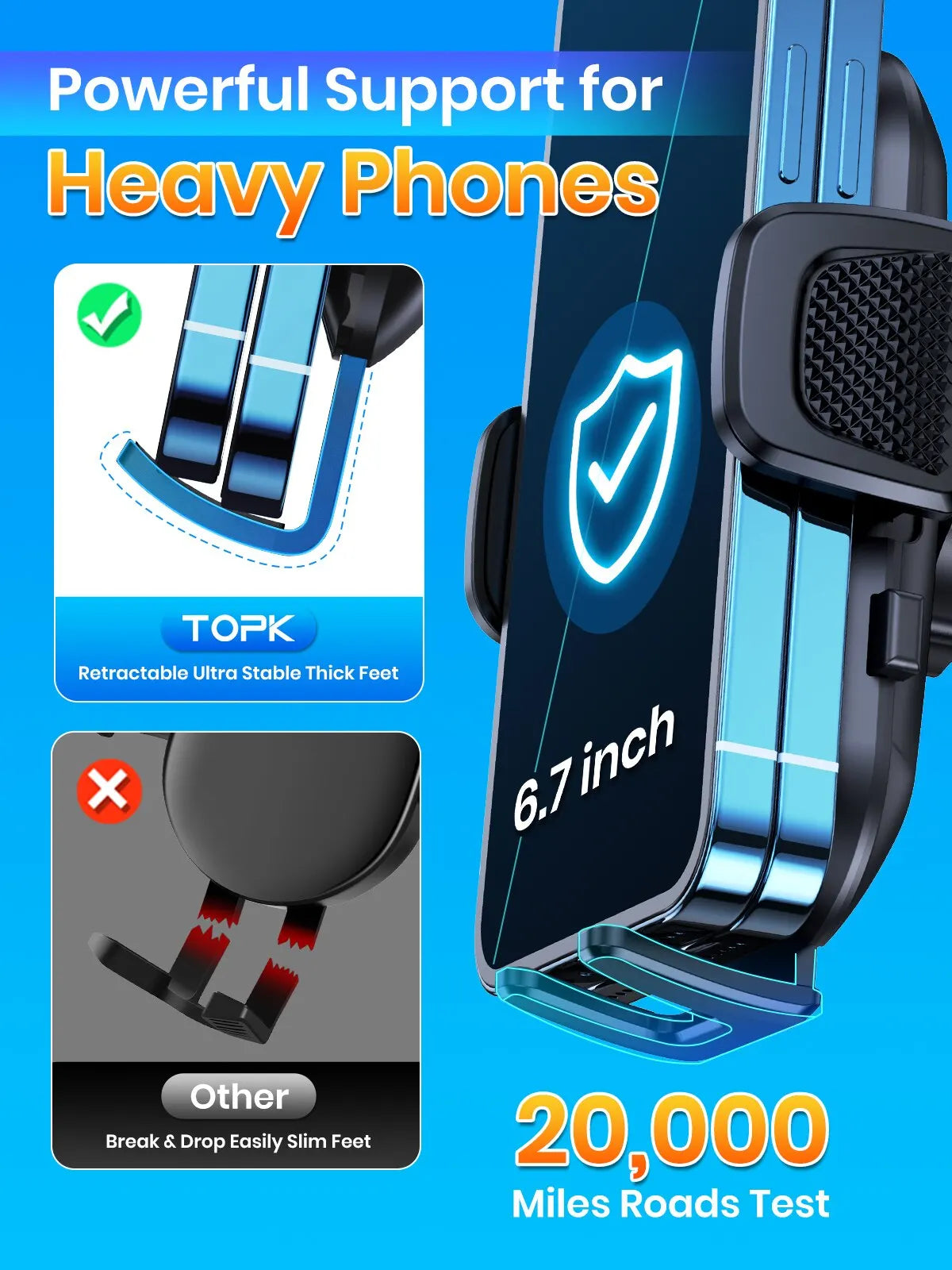 RideVolt Universal Car Phone Mount for iPhone/Android